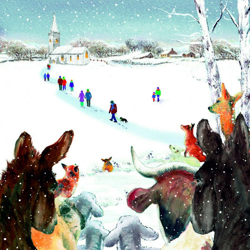 'Heading to Church' Christmas Cards