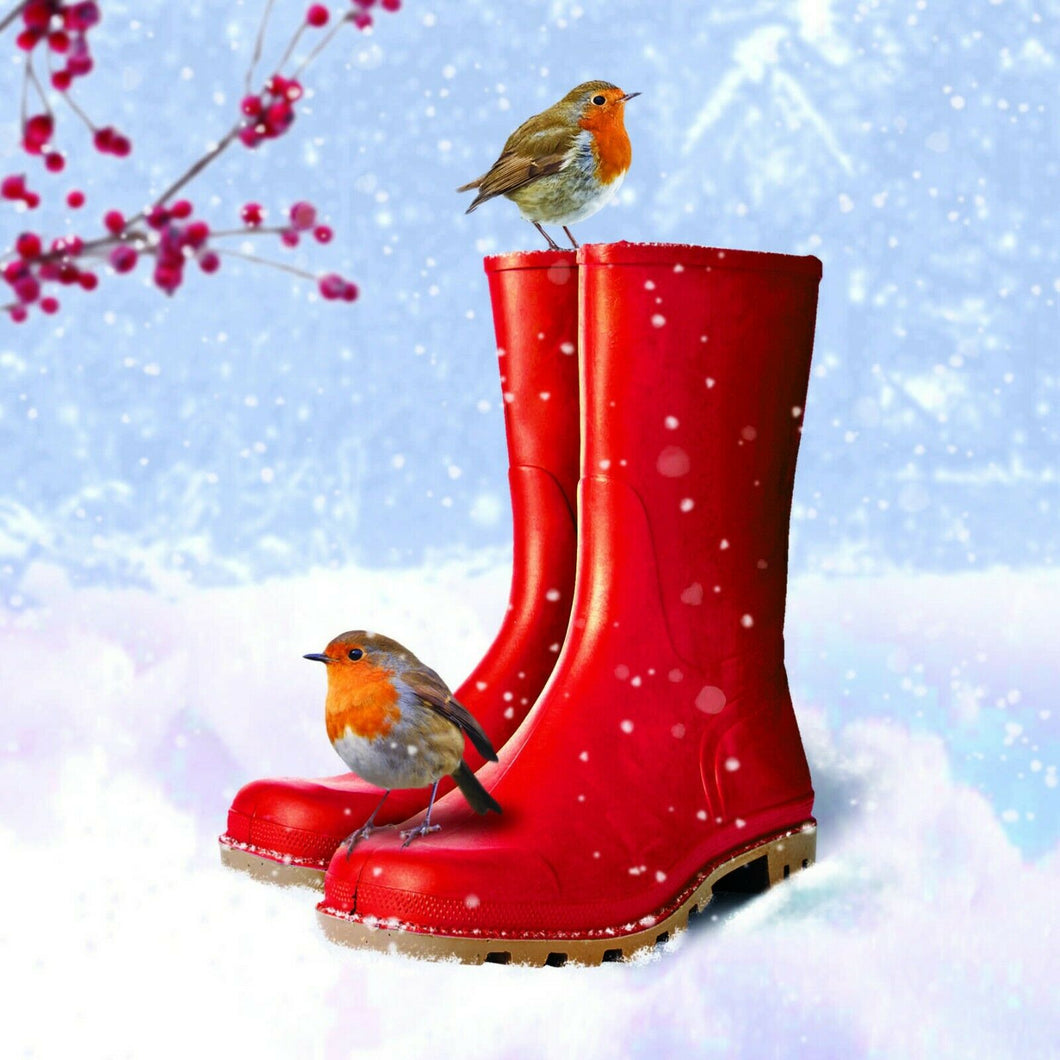 'Warm Winter Wellies' Christmas Cards