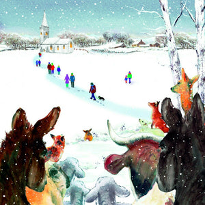 'Heading to Church' Christmas Cards